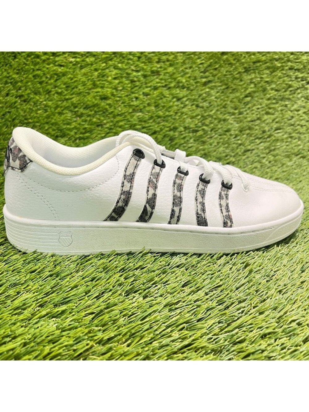 K-Swiss Court Pro II Leopard Womens Size 9 White Black Athletic Shoes Sneakers
